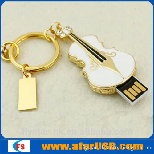 Violin shape diamond usb flash disk, violin usb disk, violin usb pendrive 32GB 64GB